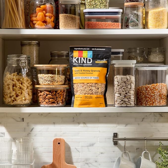 KIND Healthy Grains Granola, Variety Pack, Peanut Butter, Cinnamon Oat, Oats & Honey, Healthy Snacks, Gluten Free, 100% Whole Grains, 5-10g Protein, 11oz, 3 Count