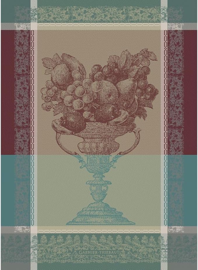 Garnier Thiebaut Coupe Fruits Frais Bordeaux (Fresh Red Fruit Slices) French Kitchen Towel 22"x30", Cotton, Jacquard
