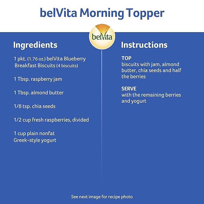 belVita Breakfast Bars Biscuits Variety Pack, 4 Flavors, 30 Total Packs, Christmas Stocking Stuffers, 6 Boxes (4 Biscuits Per Pack)