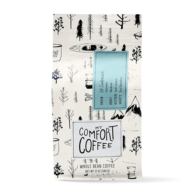 Mt. Comfort Coffee El Salvador Medium Roast, 12 Ounce - Locally Sourced From Local, International Coffee Farms - Roasted Whole Beans.