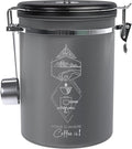 Coffee Canister – Airtight Stainless Steel Storage Container with Date Tracker & Scoop, Sealed Jar for Grounds, Beans, Tea, Flour, Cereal, and Sugar (Gray Home, 22OZ)