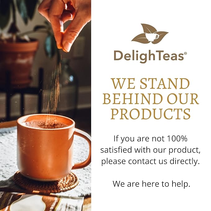 DelighTeas Organic Masala Chai Powder | Caffeine free, Unsweetened, Vegan, Keto | Ayurvedic Digestive Support blend for Chai Spice Tea | 100 Servings, 4oz
