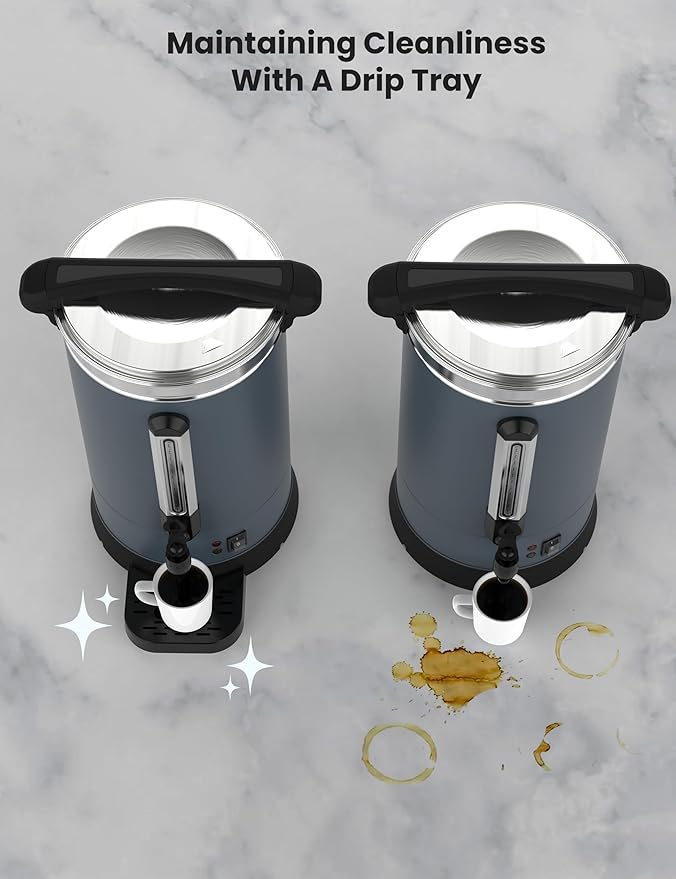 80 Cups Coffee Urn,12L Gallon Double Wall Commerical Coffee Maker for Buffet Catering Wedding Gathering,Large Capacity Hot Coffee Dispenser,Stainless Steel Hot Water Urn