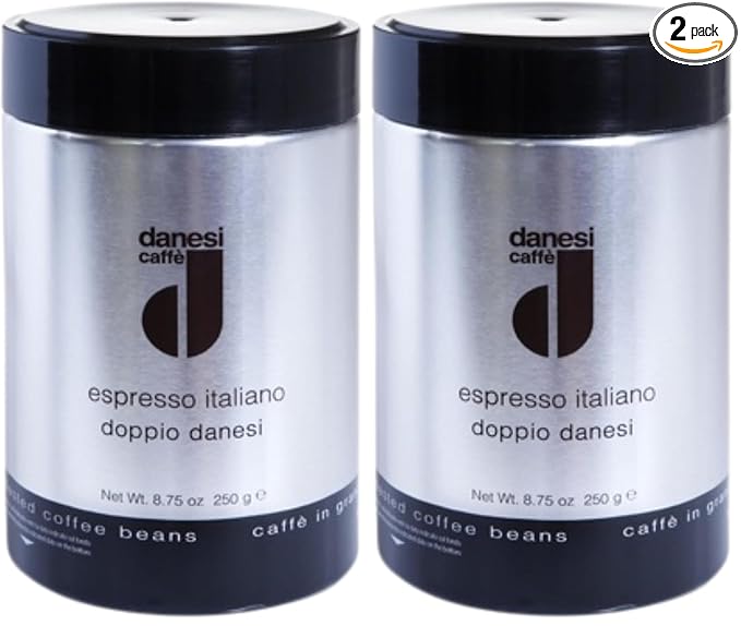 Danesi Caffe Italian Whole Coffee Beans - Espresso Coffee Beans and Medium Roast Whole Bean - Perfect for Espresso Machines, French Press, and Home Brewing - Doppio (8.75 lb) (Pack of 2)