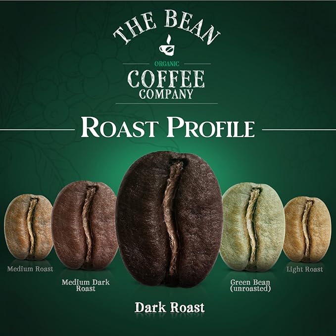The Bean Organic Coffee Company Suzi's Power Bean, Dark Roast, Whole Bean Coffee, 16-Ounce Bags (Pack of 2)