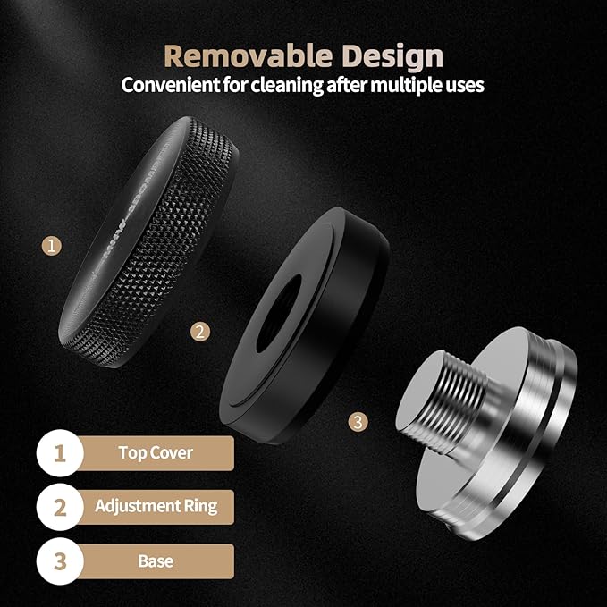 MHW-3BOMBER Espresso Distribution Tool 51mm, Espresso Distributor fit 51mm Portafilter, Depth Adjustable Coffee Distributor, 4-oar SUS304 Base, CD Espresso Leveler,T5251L4-OS