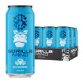 Gorilla Mind Energy Drink | Unmatched Energy · Amplified Focus | N-Acetyl-L-Tyrosine, Alpha-GPC, 200mg Caffeine, Uridine, Saffron | 0 Sugar Or Artificial Colors | 16oz, 12-Pack (Blue Raspberry)
