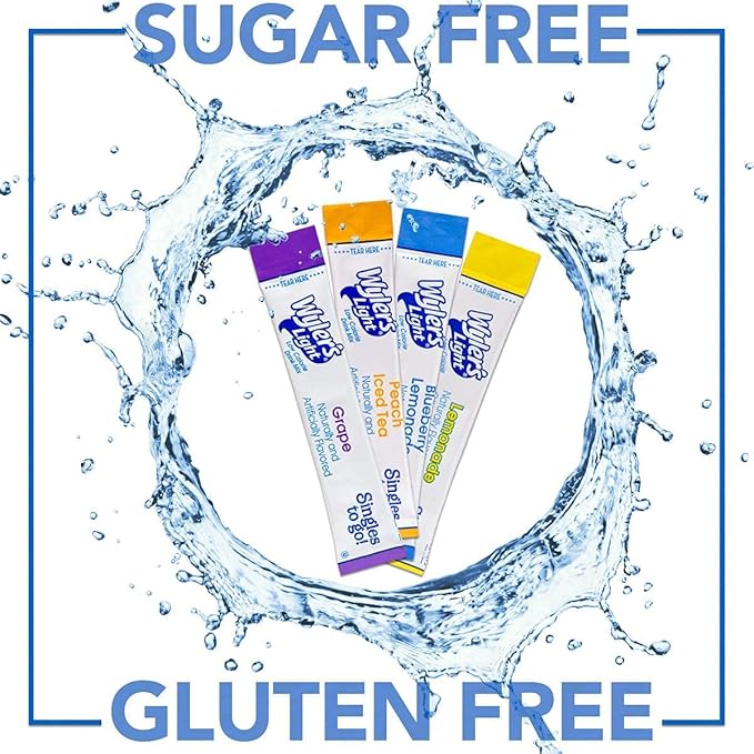 Wyler's Light Singles To Go Powder Packets, Water Drink Mix, 96 Single Servings, Peach Iced Tea, 7 Ounce (Pack of 12), 5.64 Ounce