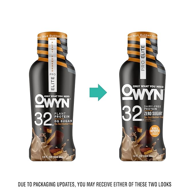 OWYN Pro Elite Protein Shake Variety Pack, 32g Protein, 0g Sugar, High Protein, Dairy Free, Gluten Free, Plant Based Protein Shake, 12 Count