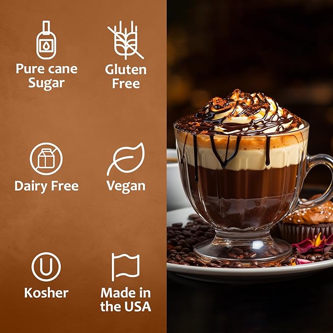 Syruvia Cupcake Coffee Syrup - 25.4 fl oz - Kosher Syrups, Gluten Free, No Coloring, Perfect for Drinks, Soda, Shakes, Desserts, and More.