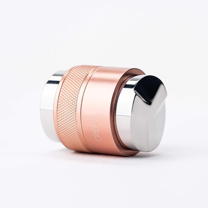 Crema Coffee Products 39.25mm Hand Tamper & Coffee Distributor V2 | Compatible with Flair Classic, Signature,and Neo|Double-Sided, Adjustable Depth Tool|Made with Durable 304 Stainless Steel|Rose Gold