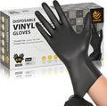 Black Vinyl Gloves, Food Grade Gloves Disposable Latex Free & Powder Free, Guantes for Cleaning Cooking Food Prep