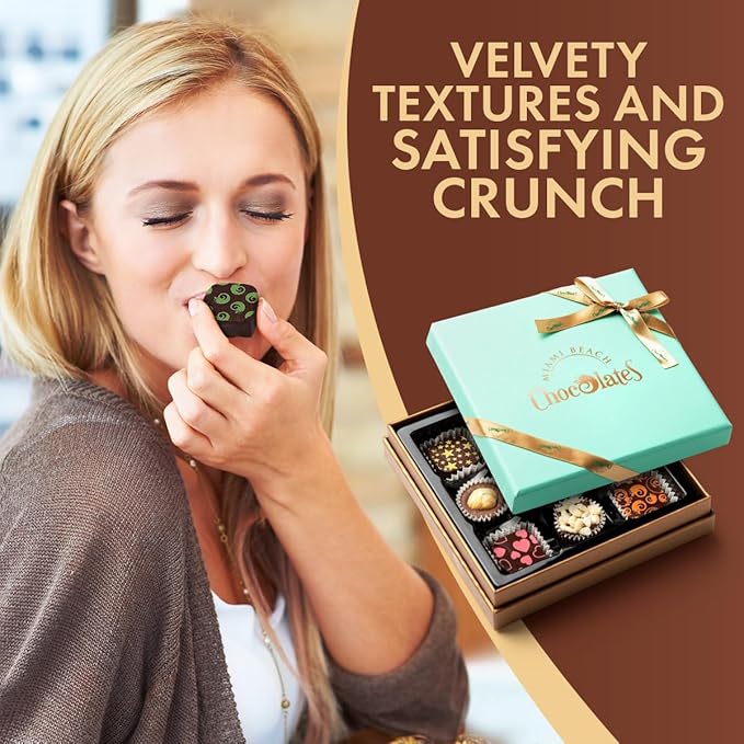 Vegan Dark Chocolate Truffles Gift Box, 9 Pieces of Chocolates Gift Box, Ultimate Assorted Chocolates for Birthdays, Holidays or Corporate Gifts, A Premium Kosher Chocolate Experience for Gifting