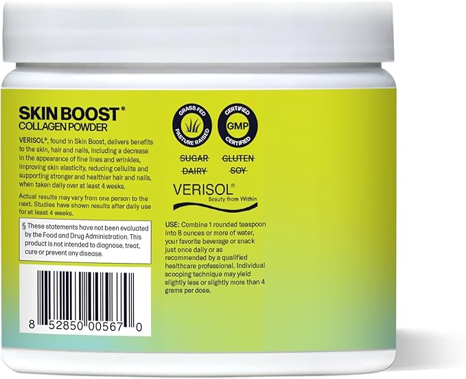 Sparkle Wellness VERISOL Bioactive Hydrolyzed Collagen Peptides & Vitamin C | Collagen Powder Supplement for Hair, Skin, and Nail Health | Skin Boost (Acai Lemonade) [50-Serves]