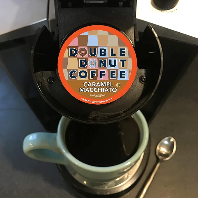 Double Donut Coffee Variety Pack - Recyclable Single Serve Flavored Coffee Pods, 24 Count for Keurig K-Cup Coffee Makers