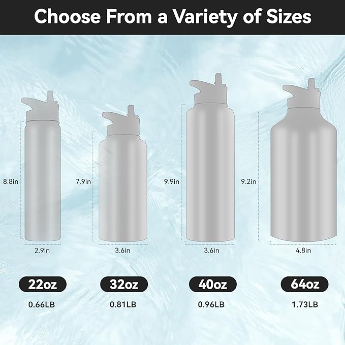 HASLE OUTFITTERS 32 oz Insulated Water Bottle Stainless Steel Double Walled Vacuum Sports Water Bottle with 2 Lids (Straw and Spout Lid) for Gym Camping Hiking(Army Green,8)
