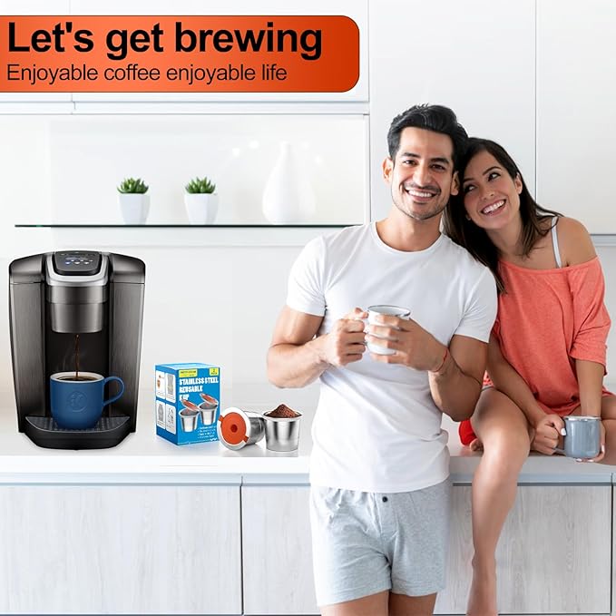 RETHONE Reusable K Cups and Coffee Pods, Stainless Steel K Cups Compatible with Keurig 2.0 and 1.0 Coffee Makers machine BPA-Free Refillable Coffee Filters (2)