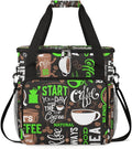 Green Start Your Day Coffee Coffee Maker Carrying Bag, Coffee Machine Travel Storage Bag Compatible with K-Mini or K-Mini Plus, Portable Single Serve Coffee Brewer Case with Pockets for K-Cup Pods