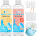 Silicone Mold Making Kit,16OZ Platinum Liquid Silicone Rubber for Mold Maker,15A Mix Ratio 1:1 Mold Making Kit, Ideal for Casting 3D Resin Molds