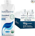 KATE FARMS Organic 1.0 Sole-Source Nutrition Shake, Vanilla, 16g Protein, 27 Vitamins and Minerals, Meal Replacement, Protein Shake, 11 oz (12 Pack)