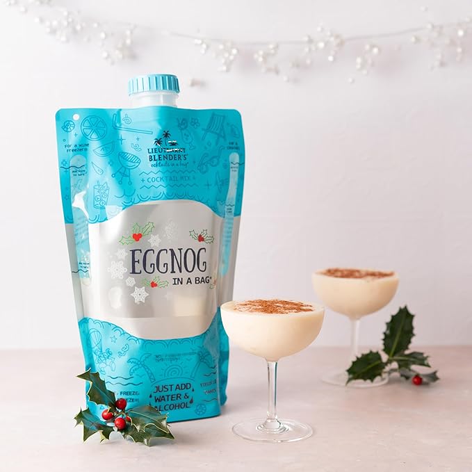 Lt. Blender's All Natural Eggnog Drink Mix for Festive Holidays, Creamy Non-Alcoholic Eggnog Cocktail Mix, Easy to Make, 16 Servings in a Resealable Bag (Pack of 1)