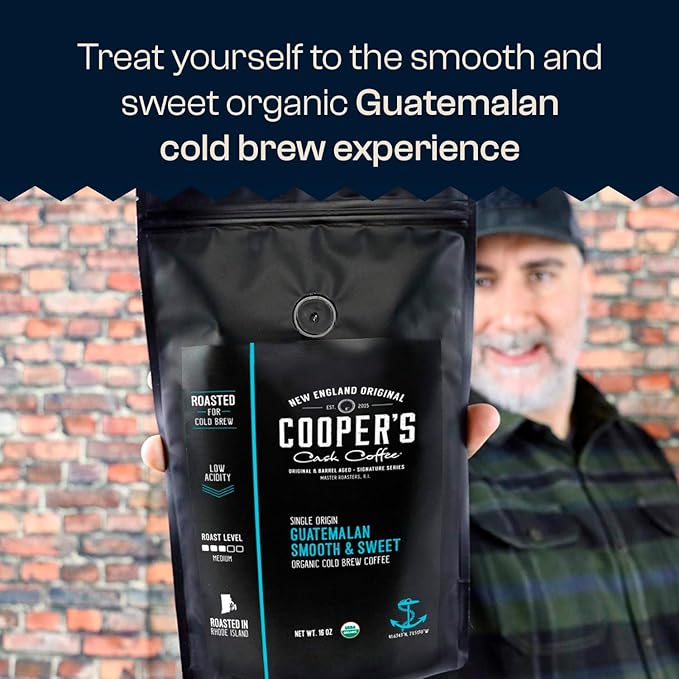 Organic Cold Brew Coffee - Guatemalan Coffee Beans Crafted For Cold Brewing - Whole Bean or Coarse Grind, Medium Roast, 2 lb