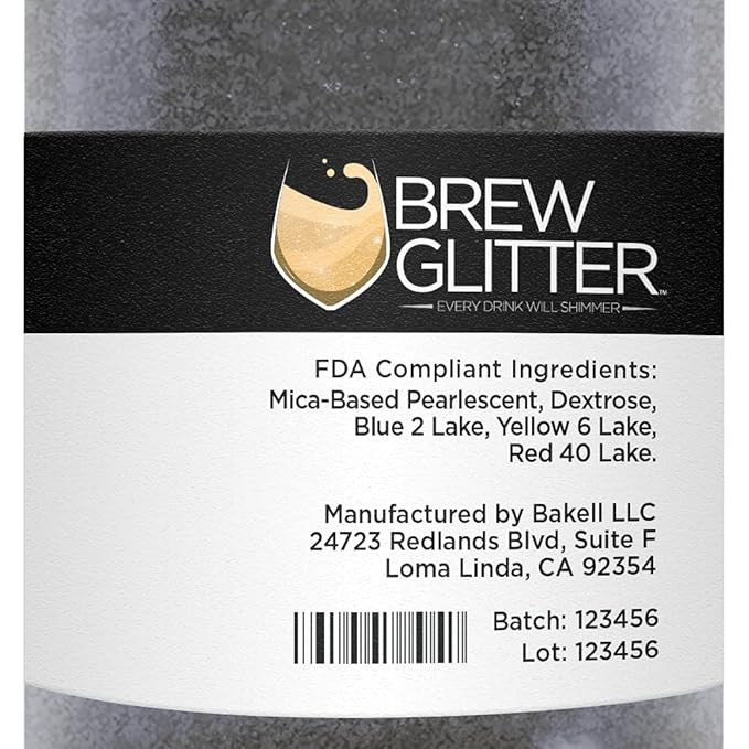 Black Shimmer BREW GLITTER Edible Glitter For Drinks, Cocktails, Beer, Garnish Glitter & Beverages | KOSHER & HALAL Certified | 100% Edible & Food Grade | Vegan, Gluten, Nut Free (50g, Black Shimmer)