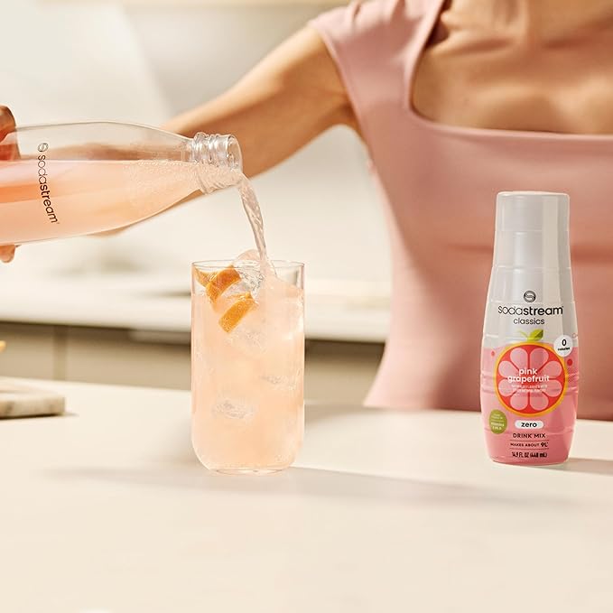 SodaStream Pink Grapefruit Zero Calorie, 14.8 Fl Oz (Pack of 4)