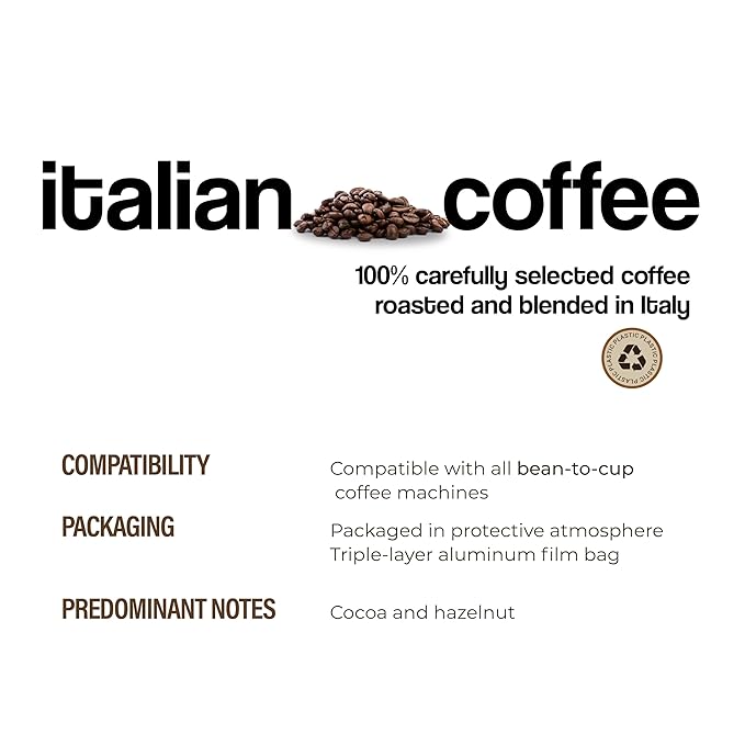 Dongiò Caffè Roma Blend - Whole Bean Coffee, Medium-Dark Espresso Roast, Premium Coffee Quality, 2.2 Pounds (35.2 Oz - Pack of 1), Vigorous, Creamy, Dense, and Persistent Blend