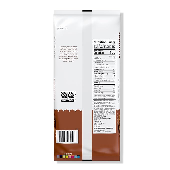 Amazon Grocery, Chunky Chocolate Chip Cookies, 11.75 Oz (Previously Happy Belly, Packaging May Vary)