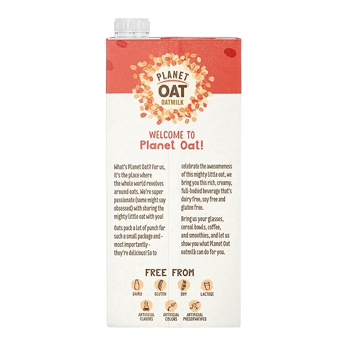 Planet Oat Oatmilk Without Lactose or Dairy NonGMO, Original, 32 Fl Oz (Pack of 6)