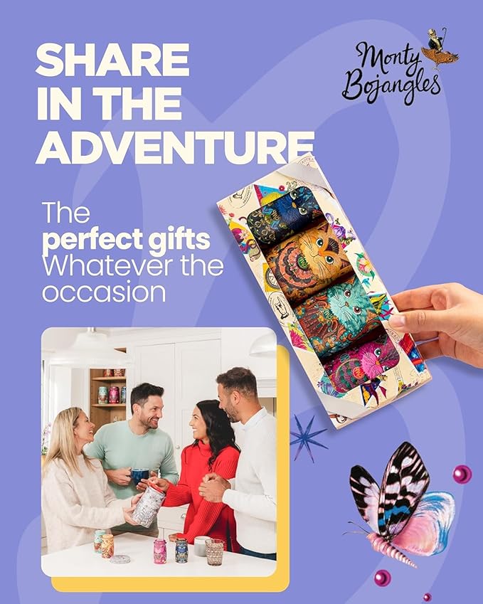 Monty Bojangles Cosmic Blink Cocoa Dusted Chocolate Truffles Cat Tin (4.7oz - Cookie Moon) Flavoured Luxury Chocolatey Truffles - Collectable Cat Tin, Chocolate Gift Box With Bespoke Design