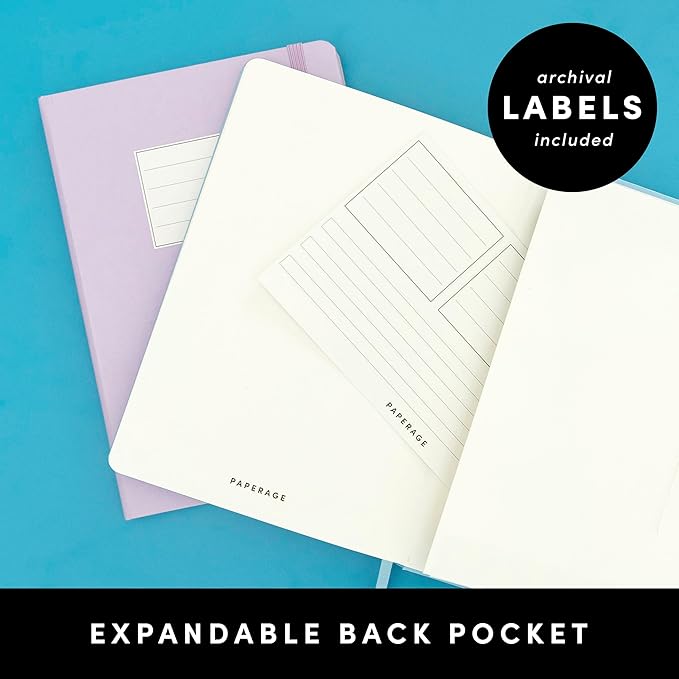 PAPERAGE Blank Journal Notebook, (Turquoise), 160 Pages, Medium 5.6 in x 8 in - 100 GSM Thick Paper – Hardcover Journaling Notebook for Work, School, Note Taking or Sketching