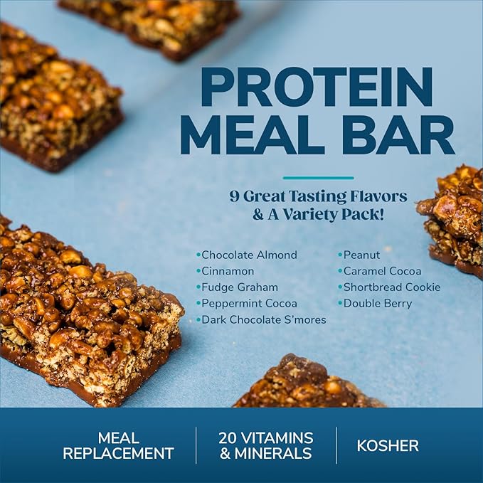 WonderSlim Meal Replacement Protein Bar, Cinnamon, 15g Protein, 20 Vitamins & Minerals, Gluten Free (7ct) (Pack of 2)
