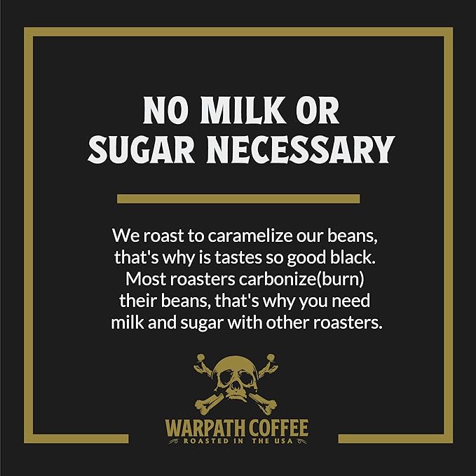 Warpath Coffee Light Roast Ground Coffee, Dark Chocolate Blend, High Caffeine, Extra Strong Roasted 100% Arabica Coffee Ground Beans, Rich Aroma, Full Bodied Intense Cup, Created by Navy SEALs, 12oz
