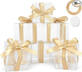 COTOPHER 5x5x5 Inches Gift Boxes 35 Pcs PET Material Cupcake Boxes Plastic Gift Boxes with Lids, Party Favor Boxes for Wedding Favors Baby Shower