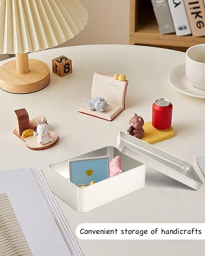 Metal Tins Box With Lid, 8 Pack Cookie Tins With Lids Tin Containers With Lids For Treats, Gifts, Favors, Candle And Crafts (4.92 x 3.54 x 2.36)