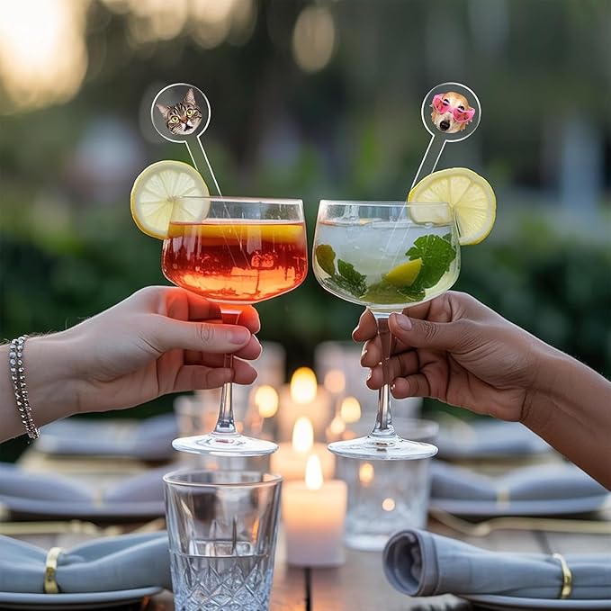 Custom Wedding Dog Stir Sticks, Personalized Pet Acrylic Cocktail Stirrers, Unique Wedding Drink Sticks, Reusable Acrylic Stirrers, Wedding Favors and Decorations Style 2