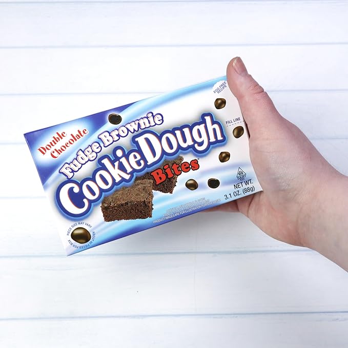 Fudge Brownie Edible Cookie Dough Bites, Small Chocolate Candies, Movie Night Snacks, 3.1 Ounces (Pack of 3)