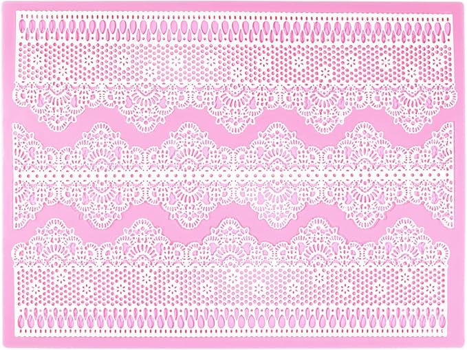 Embossing Lace Fondant Molds, Multi Circle Flowers Lace Mat Wedding Cake Decoration Tool, Silicone Lace Mat Mold for Cakes