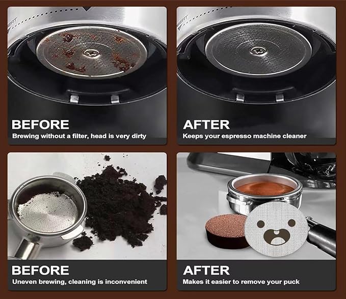 51mm Espresso Puck Screen, Lower Shower Screen, Metal Coffee Reusable Filter for 51mm Espresso Portafilter Basket, 1.7 Thickness(Mustache)