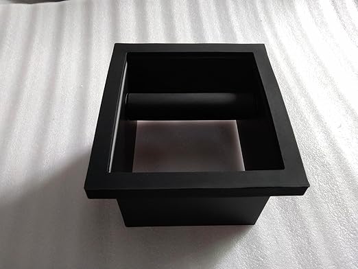 Espresso Coffee Ground Knock Box Chute, Built-in Desktop Waste Bucket, Stainless Steel Bottomless Knocking Residue Box (Rectangle)