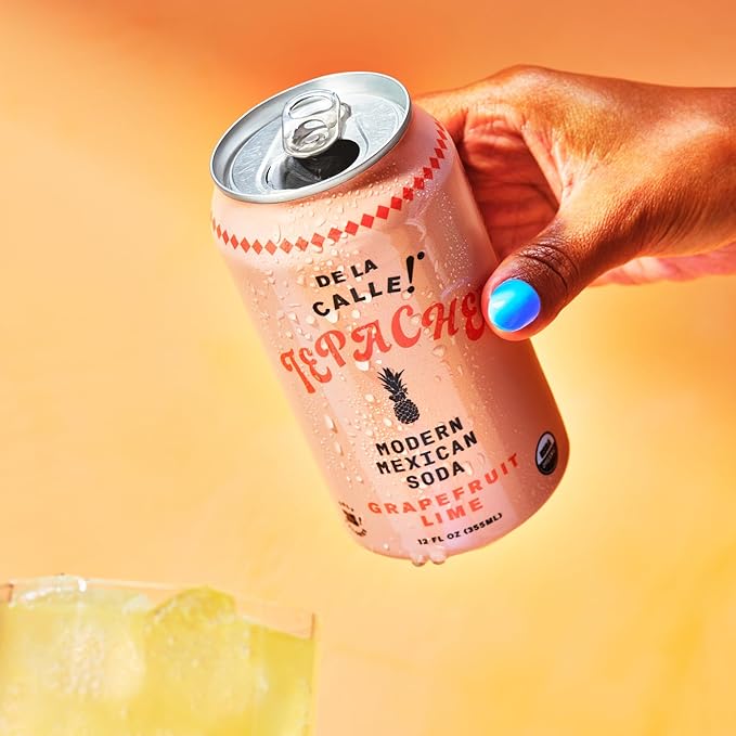 De La Calle Tepache - Grapefruit Lime - Modern Mexican Soda - Craft Fermented Pineapple Sparkling Beverage - Certified Organic, Antioxidant Rich, Non-Alcoholic, Healthy Soda, Low Sugar, Low Calorie, Non-GMO