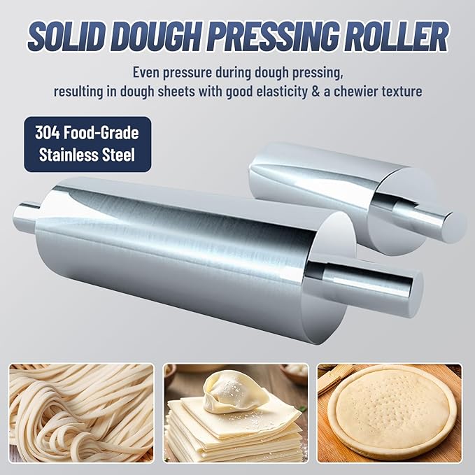 Electric Dough Roller Sheeter, Table Top Pizza Dough Press Mahcine, Commercial Press Machine,Pastry Sheeter Maker for Baking, For Making Pastries, Croissants, Pies,Cookies, Pizzas, Etc.