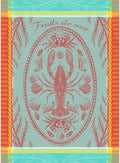 Garnier Thiebaut Maree Basse Lagon (Low Water Lagoon) French Kitchen Towel 22"x30", Cotton, Jacquard