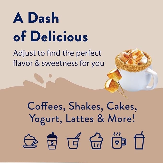 Jordan's Skinny Syrups Sugar Free Coffee Syrup, Toasted Marshmallow Flavor Drink Mix, Zero Calorie Flavoring for Chai Latte, Protein Shake, Food & More, Gluten Free, Keto Friendly, 25.4 Fl Oz, 1 Pack