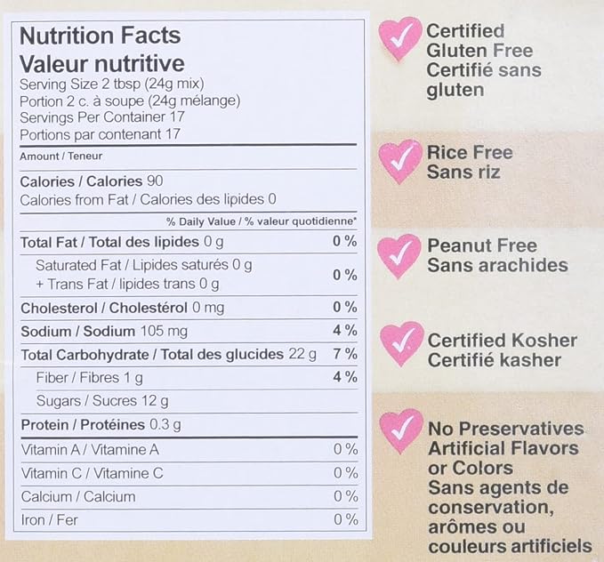 XO Baking Co. Gluten Free Sugar Cookie Gourmet Cookie Mix; Non-GMO; Kosher; Rice Free; Dairy Free; Soy Free; Peanut Free; No Preservatives; No Artificial Flavors or Colors, 14.4oz
