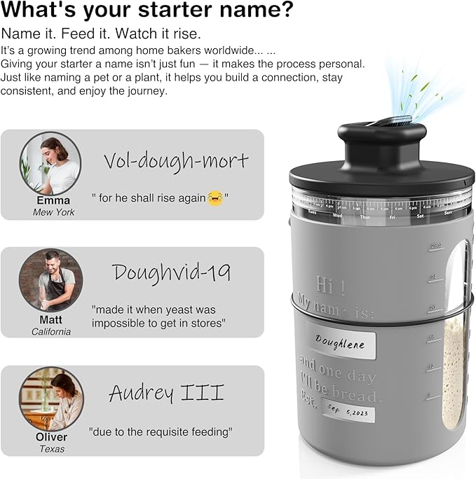 Sourdough Starter Warmer with Sourdough Starer Jar Set, Personalized 34oz Large Glass Fermentation Jar with Silicone Sleeve, Auto On/Off, 12H Timer – Ideal for Winter Home Baker