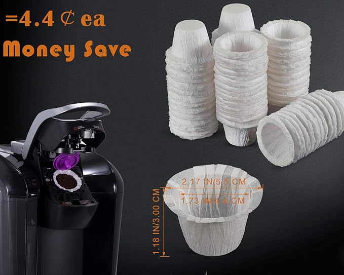 Pro Mael 360 Count Disposable K Cup Filters, Coffee Filter Paper for Keurig Brewers Single Serve 1.0 and 2.0, Use with Reusable K Cup Pods (White)
