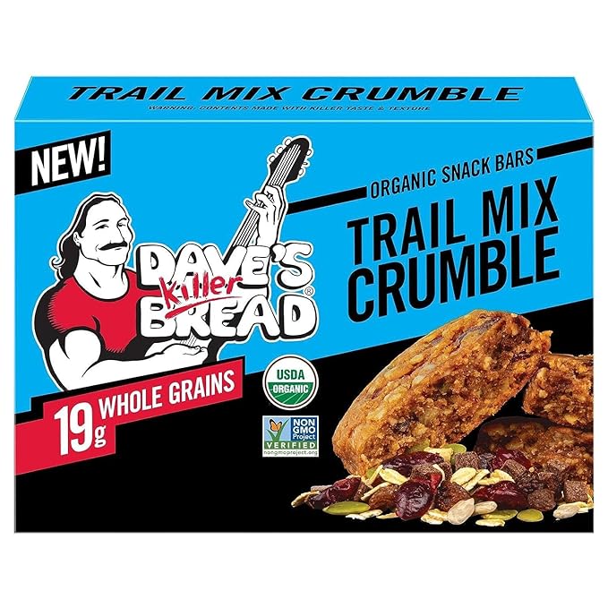 Dave's Killer Bread Organic Snack Bars, Variety Pack (1 Cocoa Brownie Blitz, 1 Trail Mix Crumble) Pack of 2